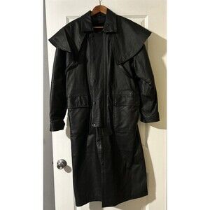 Vintage Leather Gallery Trench Coat With Removable Liner: Size M